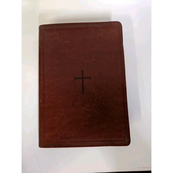 KJV Super Gigant Print Reference Bible Brown Leather NWT - Picture 5 of 6